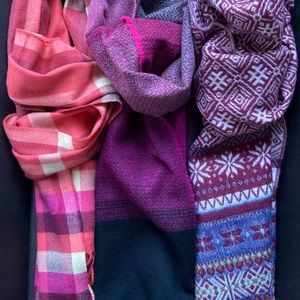 Scarves - 3 Fashion Multi-colored Winter Scarf Bundle  NWOT
